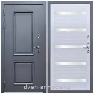 Толстые входные двери, Дверь входная уличная в дом Армада Корса / МДФ 16 мм СБ-14 Сандал белый стекло белое