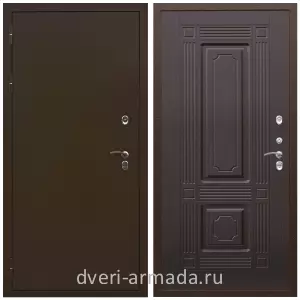 Толстые входные двери, Дверь входная стальная уличная в частный дом Армада Термо Молоток коричневый/ ФЛ-2 Венге теплая с 3 петлями