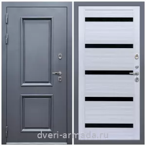 Толстые входные двери, Дверь входная уличная в дом Армада Корса / МДФ 16 мм СБ-14 Сандал белый стекло черное
