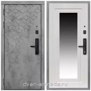 Входные двери с зеркалом и теплоизоляцией, Дверь входная Армада Квадро МДФ 16 мм Kaadas S500 / МДФ 16 мм ФЛЗ-120 Дуб белёный