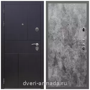 Двери МДФ для квартиры, Дверь входная Армада Оникс МДФ 10 мм / МДФ 6 мм ПЭ Цемент темный
