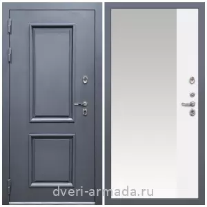 Толстые входные двери, Дверь входная уличная в дом Армада Корса / МДФ 16 мм ФЛЗ-Панорама-1, Белый матовый