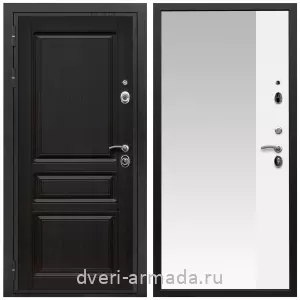 Двери МДФ для квартиры, Дверь входная Армада Премиум-Н МДФ 16 мм ФЛ-243 Венге / МДФ 16 мм ФЛЗ Панорама-1 Белый матовый