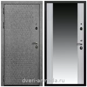 Входные двери с зеркалом МДФ, Дверь входная Армада Престиж Черная шагрень МДФ 16 мм Штукатурка графит ФЛС - 502 / МДФ 16 мм СБ-16 Сандал белый