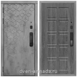 Входные двери с тремя петлями, Дверь входная Армада Квадро МДФ 16 мм Kaadas K9 / МДФ 10 мм ФЛ-38 Дуб Филадельфия графит