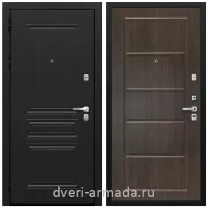 Толстые входные двери, Дверь входная Армада Экстра ФЛ-243 Черная шагрень / ФЛ-39 Венге с хорошей шумоизоляцией