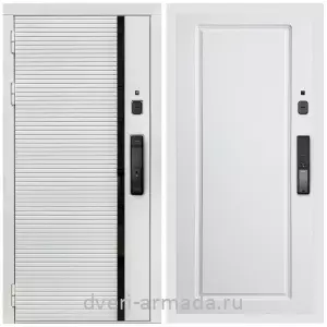 Правые входные двери, Умная входная смарт-дверь Армада Каскад WHITE МДФ 10 мм Kaadas K9 / МДФ 16 мм ФЛ-119 Белый матовый