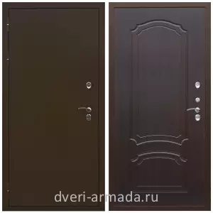 Толстые входные двери, Дверь входная уличная в дом Армада Термо Молоток коричневый/ ФЛ-140 Венге для загородного дома с панелями МДФ