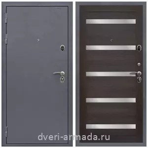 Дверь входная Армада Престиж Антик серебро / МДФ 16 мм СБ-14 Эковенге стекло белое