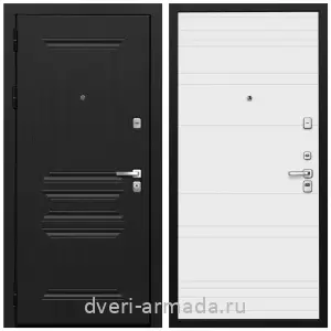 Черные входные двери, Металлическая дверь входная Армада Экстра МДФ 10 мм ФЛ-243 Черная шагрень / МДФ 16 мм ФЛ Дуб кантри белый горизонт