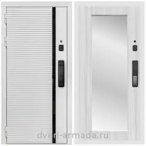 Двери оптом, Металлическая умная входная смарт-дверь Армада Каскад WHITE МДФ 10 мм Kaadas K9 / МДФ 16 мм ФЛЗ-Пастораль, Сандал белый