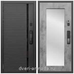 Правые входные двери, Умная входная смарт-дверь Армада Каскад BLACK МДФ 10 мм Kaadas K9 / МДФ 16 мм ФЛЗ-Пастораль, Бетон темный
