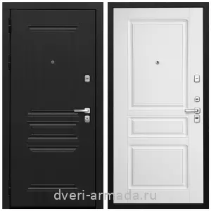 Черные входные двери, Металлическая дверь входная Армада Экстра МДФ 10 мм ФЛ-243 Черная шагрень / МДФ 16 мм ФЛ-243 Белый матовый