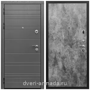 Двери МДФ для квартиры, Дверь входная Армада Роял Вуд МДФ 10 мм графит / МДФ 6 мм ПЭ Цемент темный