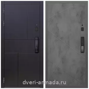Темные входные двери, Умная входная смарт-дверь Армада Оникс МДФ 10 мм Kaadas K9 / МДФ 10 мм ФЛ-291 Бетон темный