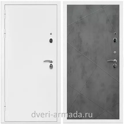 Дверь входная Армада Оптима Белая шагрень / ФЛ-291 Бетон темный