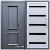 Дверь входная уличная в дом Армада Корса / СБ-14 Сандал белый стекло черное