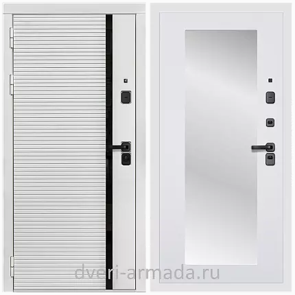 Дверь входная Армада Каскад WHITE МДФ 10 мм / МДФ 16 мм ФЛЗ-Пастораль, Белый матовый
