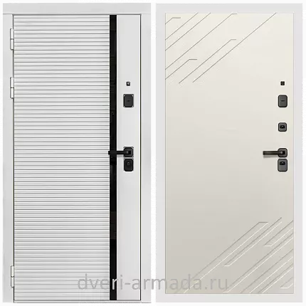 Дверь входная Армада Каскад WHITE МДФ 10 мм / МДФ 16 мм ФЛ-143 Шате крем