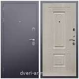 Входные двери 2050 мм, Дверь входная Армада Люкс Антик серебро / ФЛ-2 Дуб белёный от производителя в коттедж с теплоизоляцией