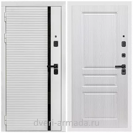 Дверь входная Армада Каскад WHITE МДФ 10 мм / МДФ 16 мм ФЛ-243 Дуб белёный