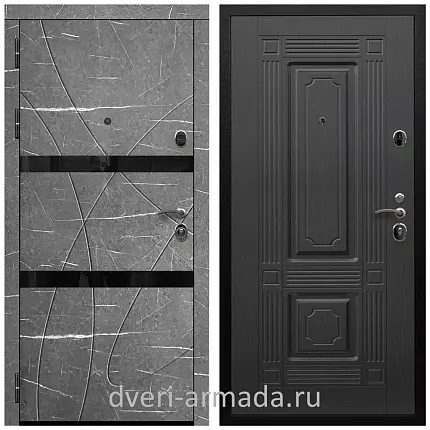 Дверь входная Армада Престиж Черная шагрень МДФ 16 мм Торос графит / ФЛ-2 Венге