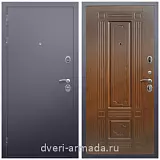 Входные двери 880 мм, Дверь входная Армада Люкс Антик серебро / ФЛ-2 Морёная береза из металла в кирпичный дом с порошковой окраской