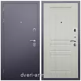 Правые входные двери, Недорогая дверь входная в квартиру Армада Люкс Антик серебро / ФЛ-243 Лиственница беж с зеркалом широкая