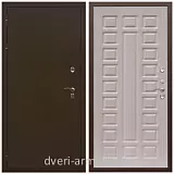 С терморазрывом, Дверь входная утепленная для загородного дома Армада Термо Молоток коричневый/ ФЛ-183 Сандал белый от производителя