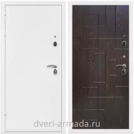 Дверь входная Армада Оптима Белая шагрень / МДФ 16 мм ФЛ-57 Дуб шоколад