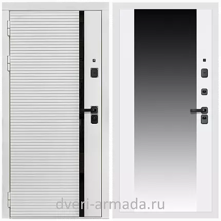 Дверь входная Армада Каскад WHITE МДФ 10 мм / МДФ 16 мм СБ-16 Белый матовый