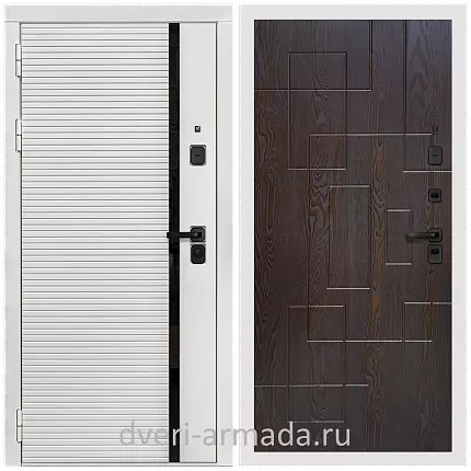 Дверь входная Армада Каскад WHITE МДФ 10 мм / МДФ 16 мм ФЛ-57 Дуб шоколад