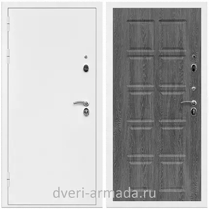 Дверь входная Армада Оптима Белая шагрень / МДФ 10 мм ФЛ-38 Дуб Филадельфия графит