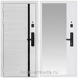Умная входная смарт-дверь Армада Каскад WHITE МДФ 10 мм Kaadas S500 / МДФ 16 мм ФЛЗ-Панорама-1, Белый матовый
