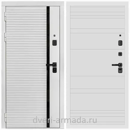 Дверь входная Армада Каскад WHITE МДФ 10 мм / МДФ 16 мм ФЛ Дуб кантри белый горизонт