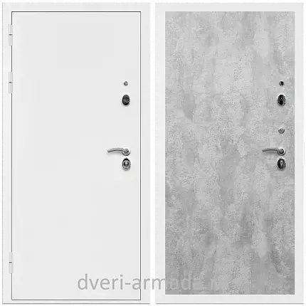 Дверь входная Армада Оптима Белая шагрень / МДФ 6 мм ПЭ Цемент светлый