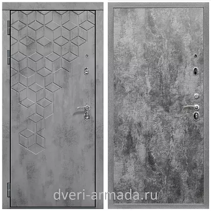 Дверь входная Армада Квадро Бетон тёмный / МДФ 6 мм ПЭ Цемент темный