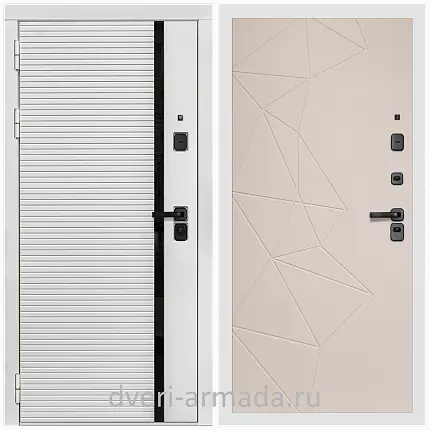 Дверь входная Армада Каскад WHITE МДФ 10 мм / МДФ 16 мм ФЛ-139 Какао нубук софт