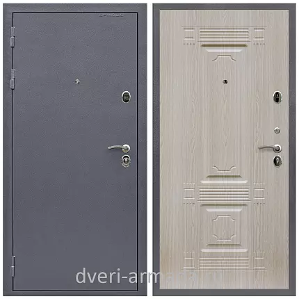 Дверь входная Армада Престиж Strong антик серебро / МДФ 16 мм ФЛ-2 Дуб белёный