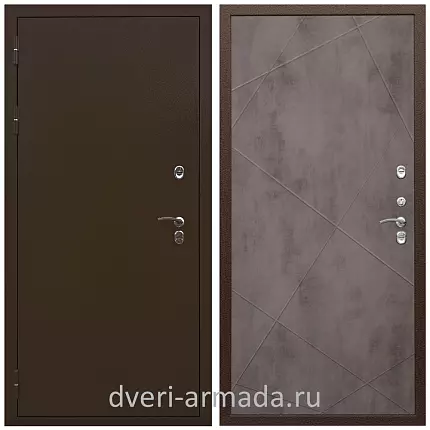 Дверь входная утепленная в частный дом Армада Термо Молоток коричневый/ МДФ 10 мм ФЛ-291 Бетон темный морозостойкая